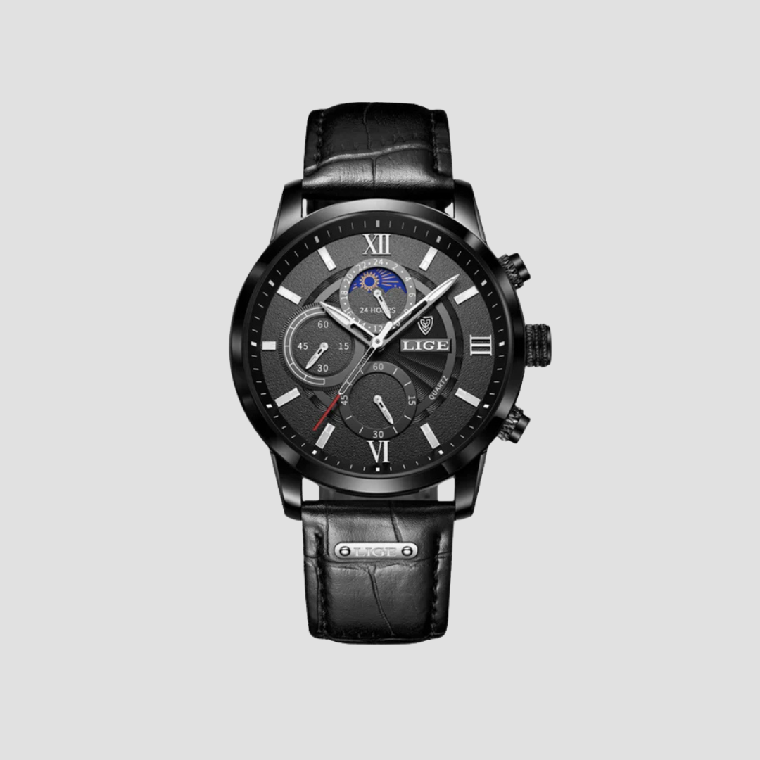 Nicolas | Homme Montre 43 mm Cuir Véritable Quartz