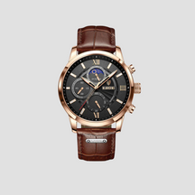 Nicolas | Homme Montre 43 mm Cuir Véritable Quartz