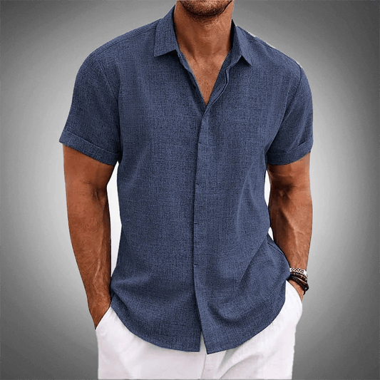 Camisa Manga Curta OLIVER de Linho 100% (LEVE 2 E PAGUE SOMENTE 1 )