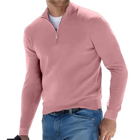 Pull en coton casual zíper
