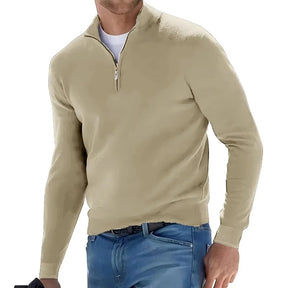 Pull en coton casual zíper