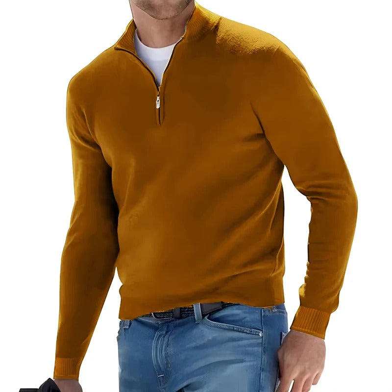 Pull en coton casual zíper